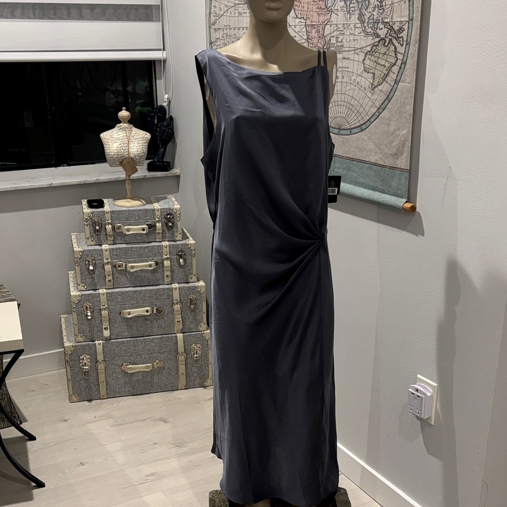 NIC+ZOE One Shoulder Charcoal Dress